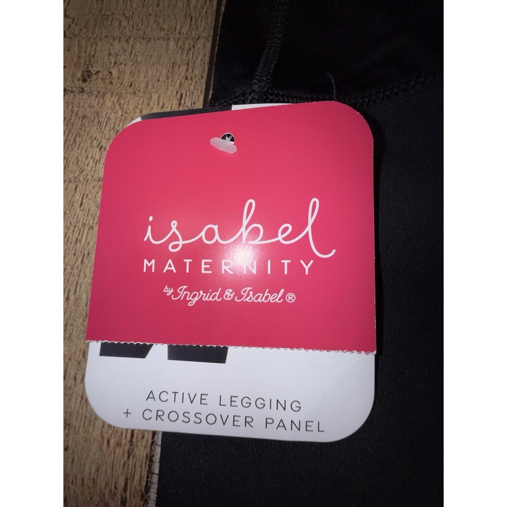 Isabel by Ingrid & Isabel Maternity Active Leggings Black Crossover Panel Size L - Picture 5 of 8